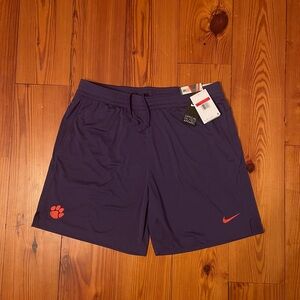 NEW Clemson Nike Dri-Fit Shorts with Pockets - Team Issued - Men’s L - Purple